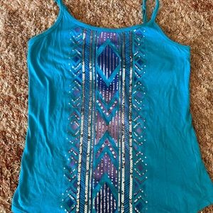 Girls Justice Size 12 Tank Top, built in bra, adjustable spaghetti straps